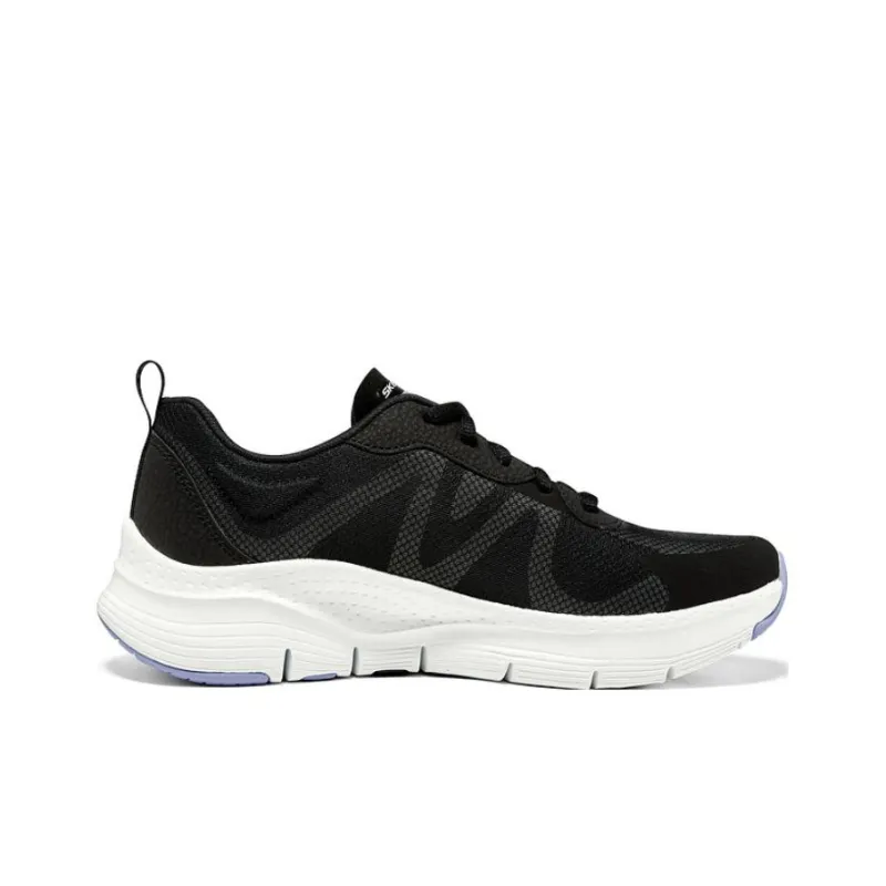 Skechers Arch Fit Anti Slip Wear Resistant Low Top Casual Shoes Women's Black White-1