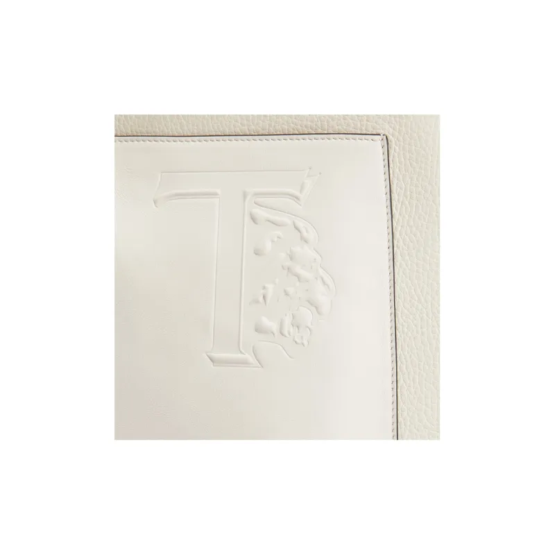 TOD'S Leather Tote Bag Shopping Bag Shoulder Bag Handbag Medium Size Men's White-3