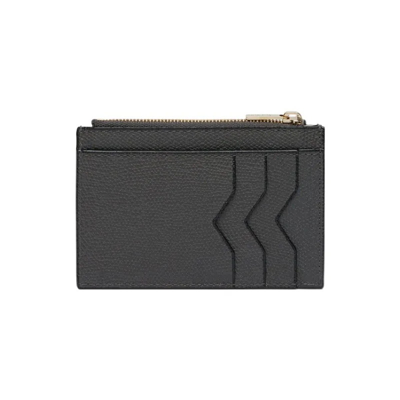 Valextra Calfskin Coin Purse, Card Holder Men's Smoke Gray-1
