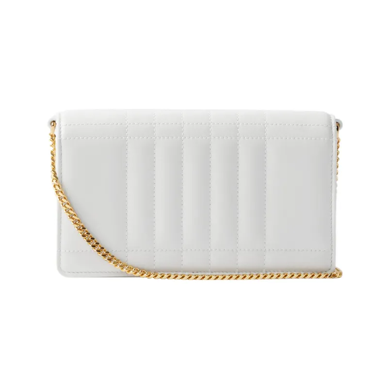 Burberry Lola Lola Bag Lambskin One Shoulder Crossbody Clutches Women's White-2