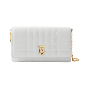 Burberry Lola Lola Bag Lambskin One Shoulder Crossbody Clutches Women's White