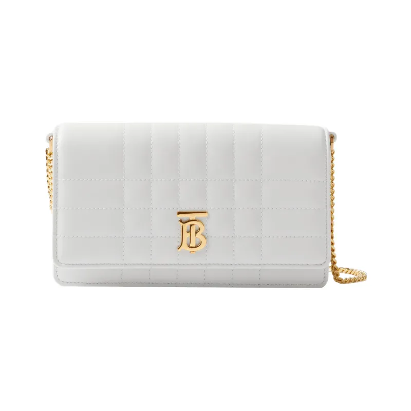 Burberry Lola Lola Bag Lambskin One Shoulder Crossbody Clutches Women's White-0