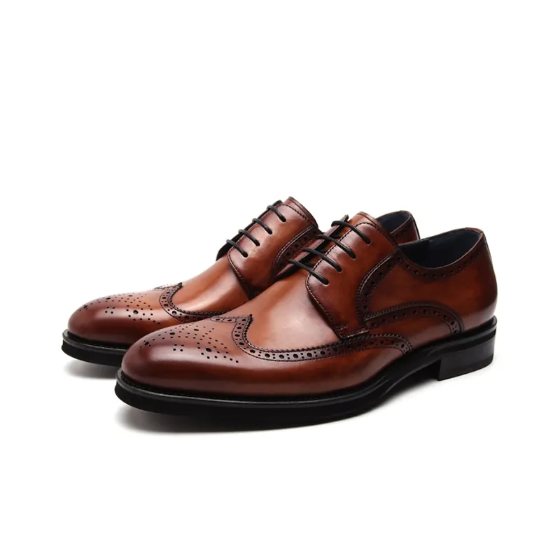 Satchi Dress Shoes Men's Yellow Brown-2