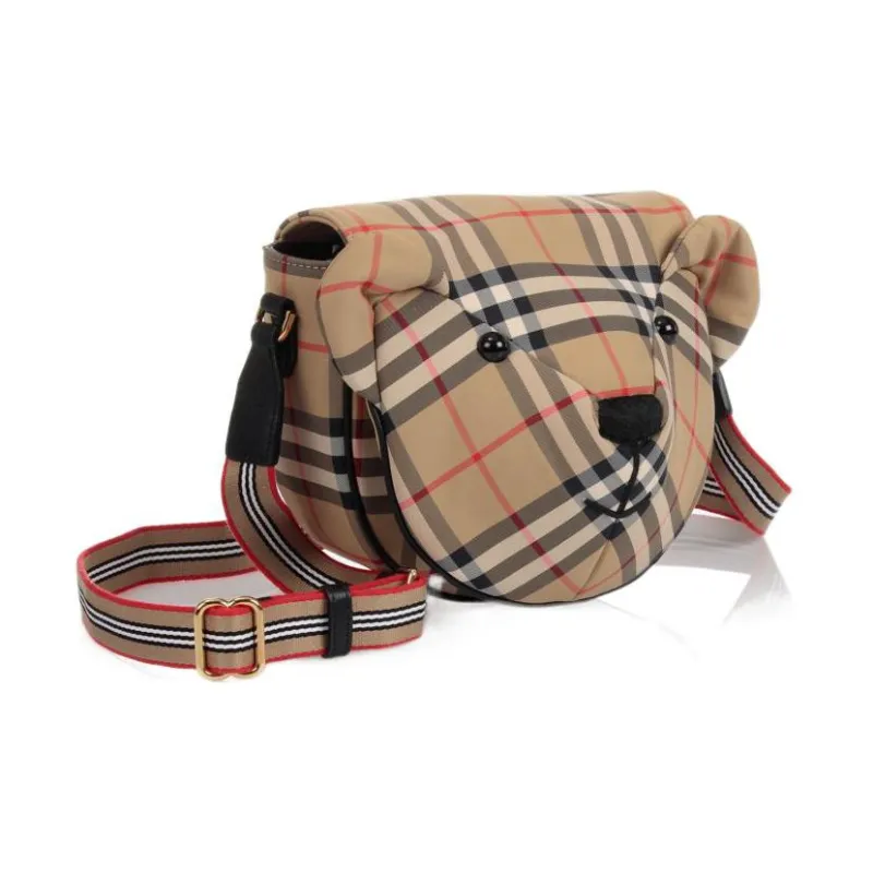 Burberry Vintage Leather Bear Crossbody Bag Shoulder Bag Kids' Khaki-1