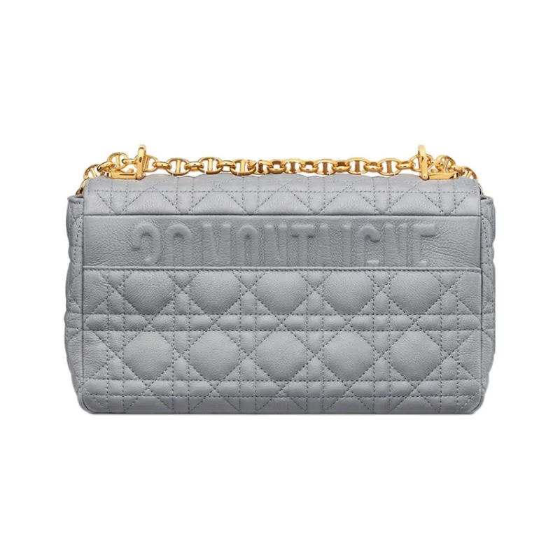 DIOR Caro Soft Cow Leather Chain Bag, Shoulder Bag, Crossbody Bag Medium Size Women's Gray-2