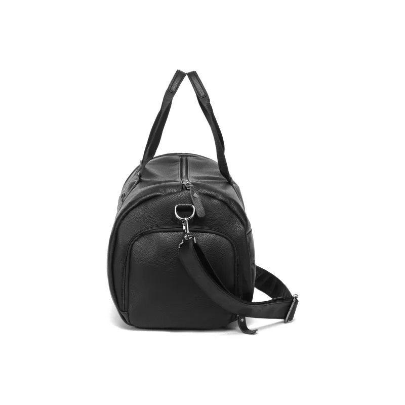 NOMK PU Swim Bag Sports Bag Luggage Bag Shoulder Bag Crossbody Handbag Large Size Unisex Black/Brown-2