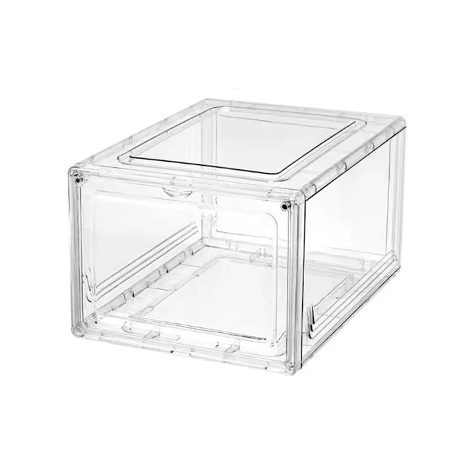 HAWA Acrylic Shoe Box Storage Box Medium Size Unisex Clear White-3