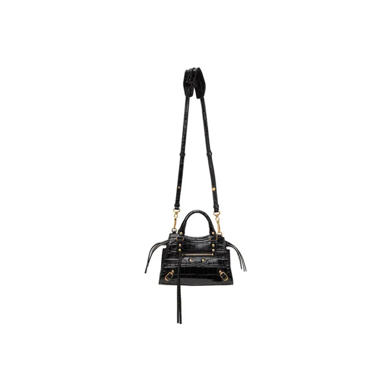 Balenciaga Leather Biker Bag, Handbag, Shoulder Bag, Crossbody Bag Mini Women's Black-2
