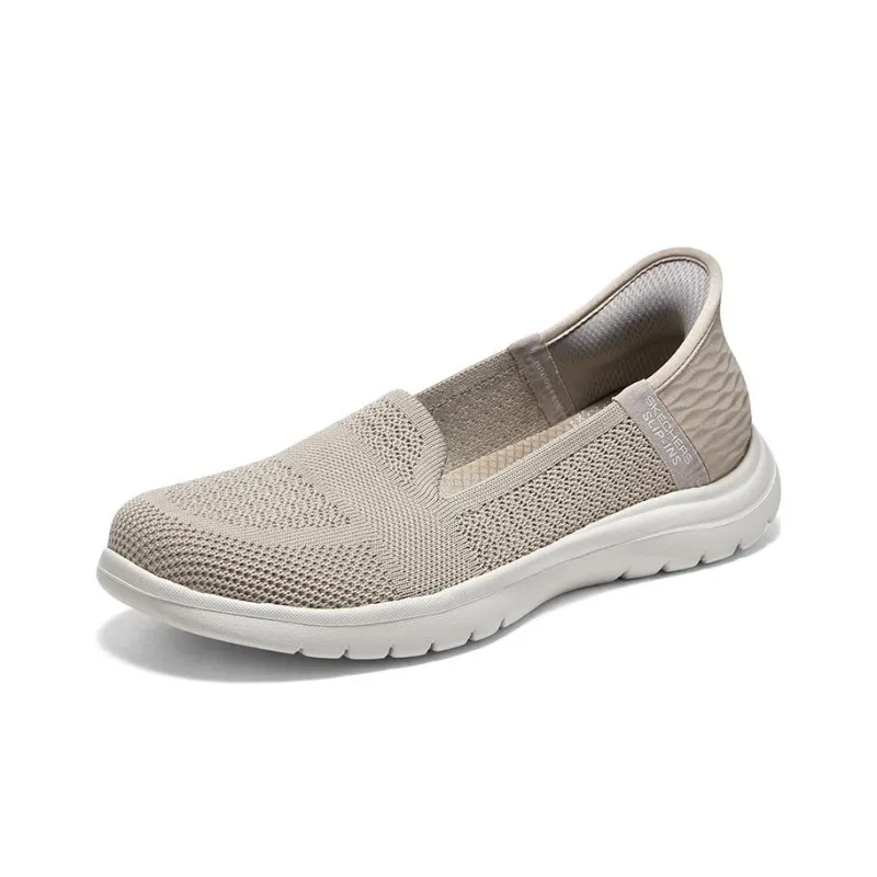 Skechers On The GO Fle Slip Ins Technology Anti Slip Wear Resistant Low Top Casual Shoes Women's Taupe-2