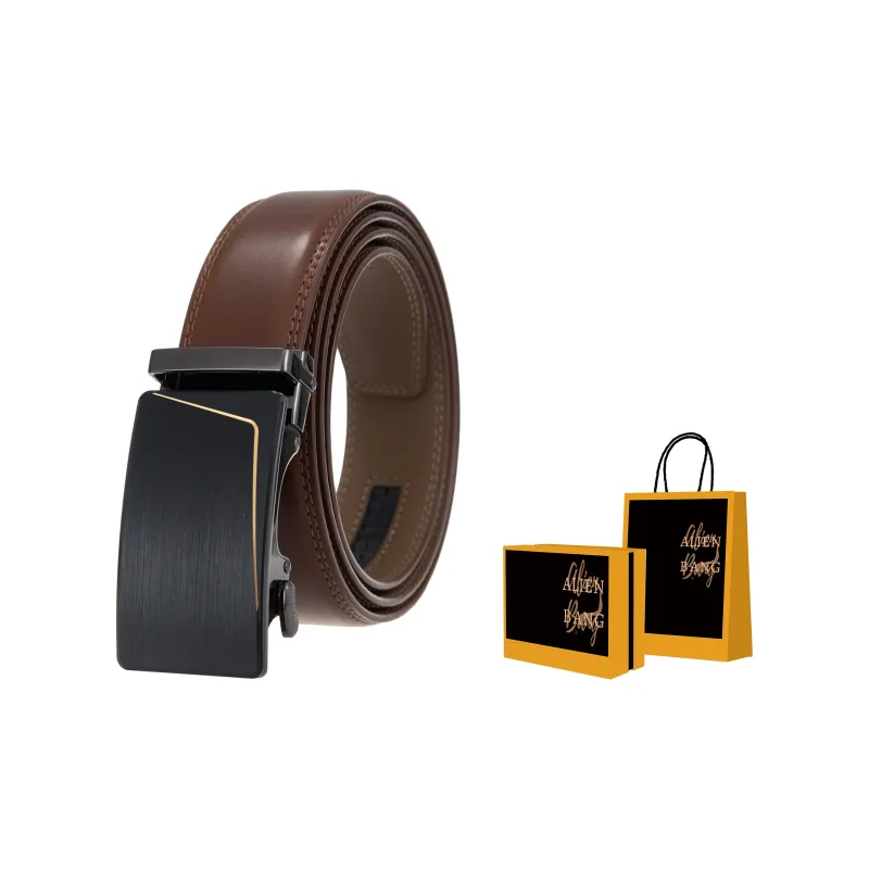 ALIEN BANG Cow Leather Leather Belts Men's 3.5CM-1