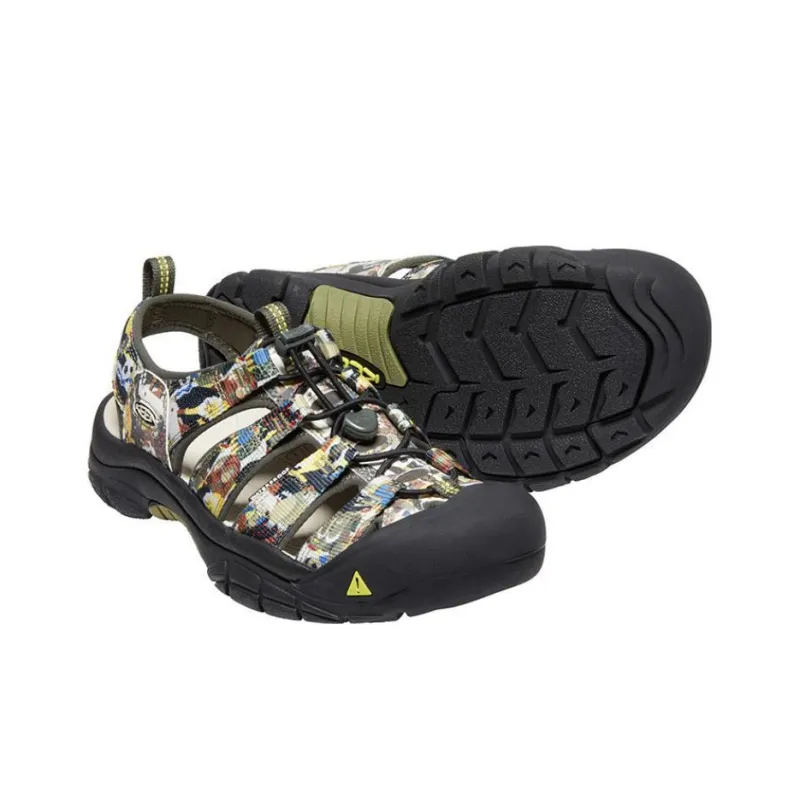 KEEN Newport Retro Abrasion-Resistant River Trekking Shoes Men's Printed Pattern Green/Black-3