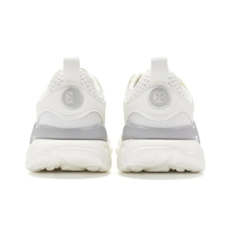 XTEP Red Flame TD Anti Slip And Wear Resistant Breathable Low Top Sports Casual Shoes Women's White Gray-5