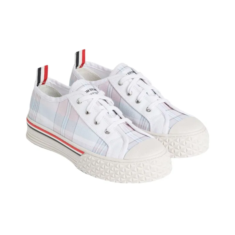 THOM BROWNE Collegiate Madras-print Low-top Sneakers-2
