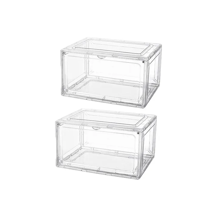 HAWA Acrylic Shoe Box Storage Box Medium Size Unisex Clear White-1