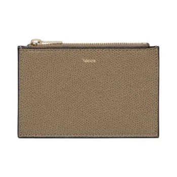 Valextra Calfskin Coin Purse, Card Holder Men's Oyster Brown