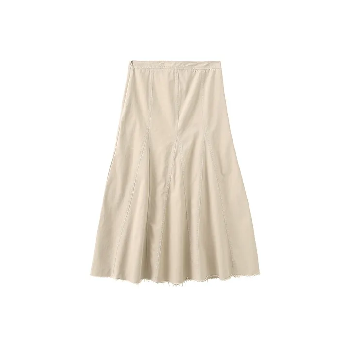 Cubic Casual Long Skirts Women's Beige-1