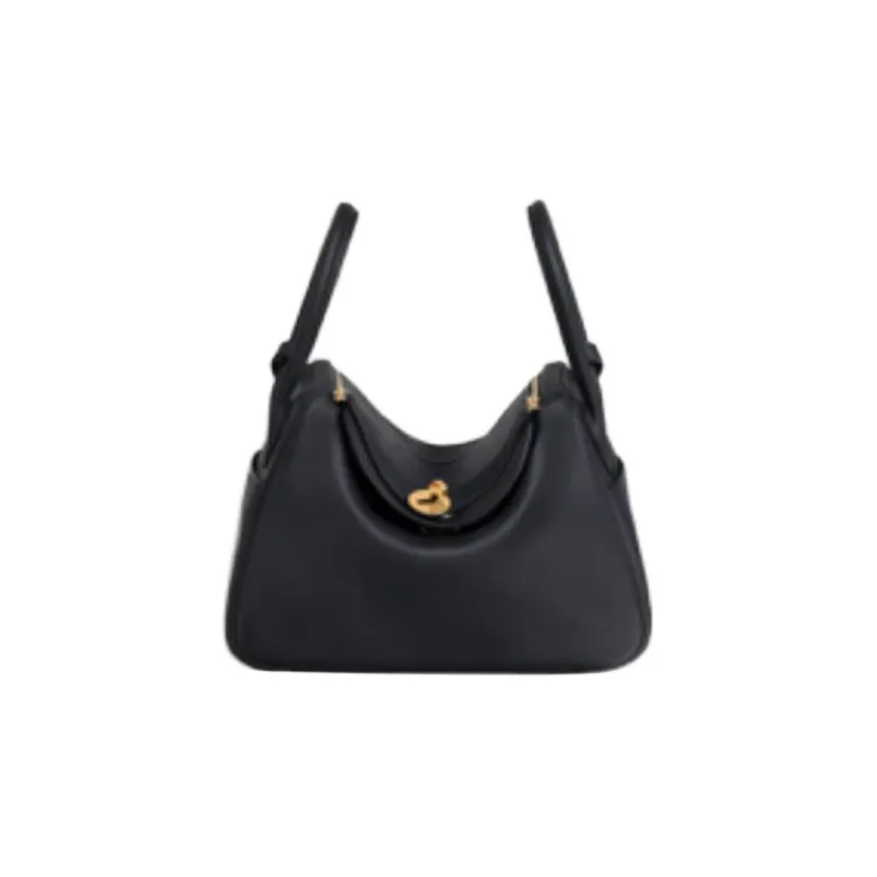 HERMES Lindy Swift Calfskin Portable Crossbody Bag Shoulder Bag Women's Navy Blue/Frida Blue-0