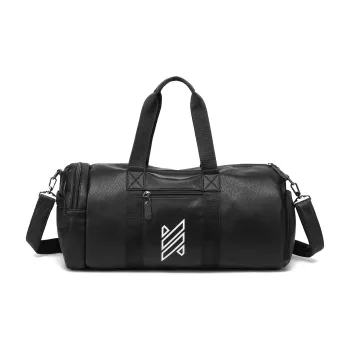 NOMK PU Swim Bag Sports Bag Luggage Bag Shoulder Bag Crossbody Handbag Large Size Unisex Black/Brown