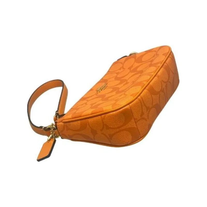 COACH Nolita PVC Mahjong Bag Shoulder Bag Wrist Bag Clutch Small Size Women's Light Orange Monogram-2