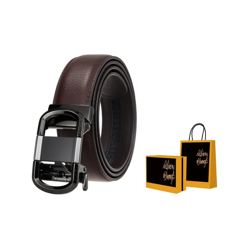 ALIEN BANG Cow Leather Belts Men's 3.5CM-1