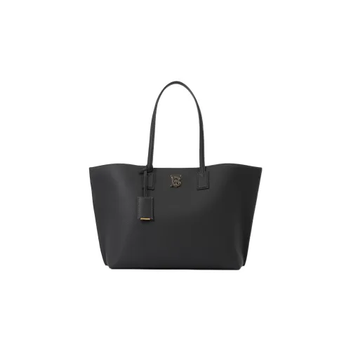 Burberry Calfskin Tote Bag, Shopping Bag, Shoulder Bag, Handbag Medium Size Women's Black