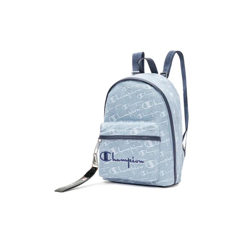 Champion Denim Backpack Small Size Unisex Ballet Blue With Champion Blue Accents-1