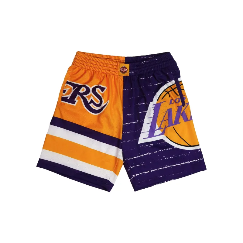 Mitchell & Ness Basketball Shorts Unisex Purple Gold Patchwork-1