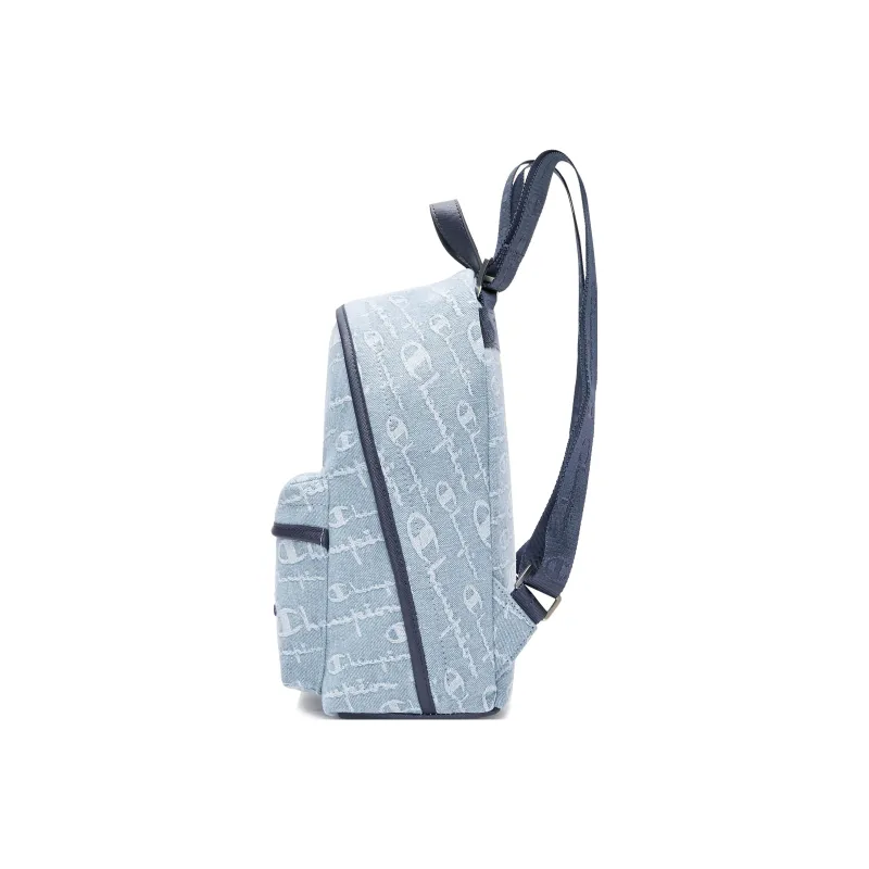 Champion Denim Backpack Small Size Unisex Ballet Blue With Champion Blue Accents-2