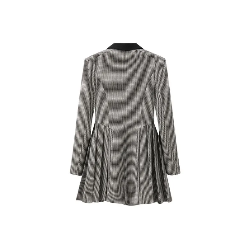 PEACEBIRD Long-Sleeved Dresses Women's Black Pattern-1