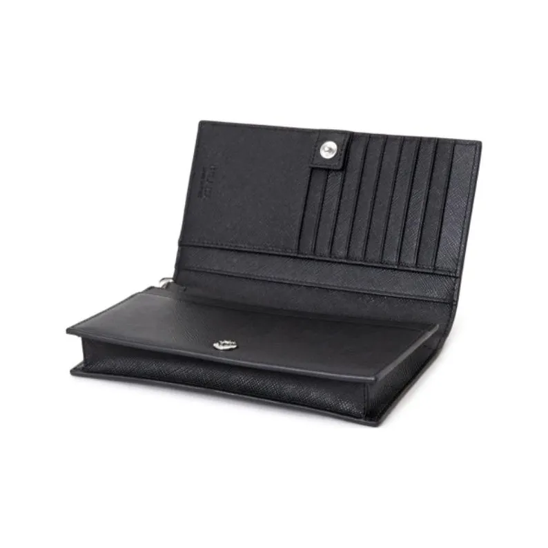 PRADA Cow Leather Clutch Women's Black-2
