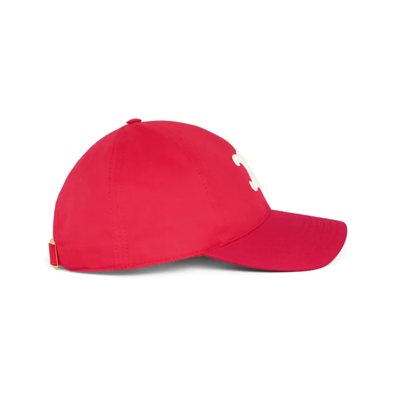 CELINE Triomphe Baseball Caps Women's Rose Red-2