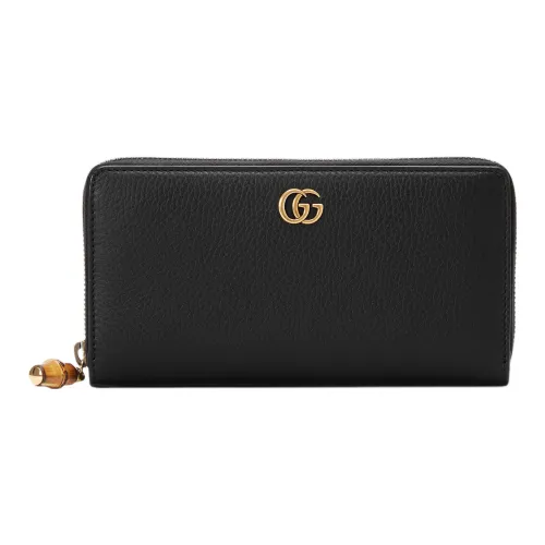 GUCCI Leather Wallet Women's Black