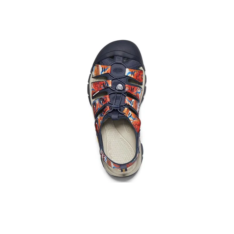 OUTDOOR AFRO x KEEN Newport Retro Beach Sandals Men's Navy Blue/Printed Pattern Orange-3