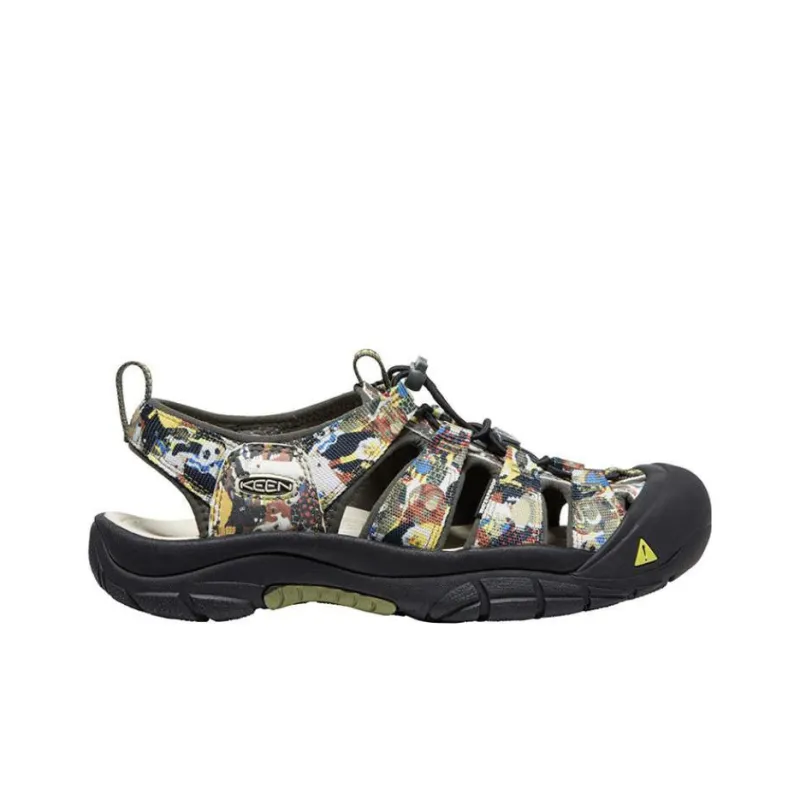 KEEN Newport Retro Abrasion-Resistant River Trekking Shoes Men's Printed Pattern Green/Black-1