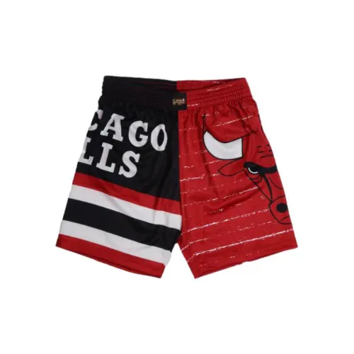 Mitchell Ness Basketball Shorts Unisex Red/Black Patchwork