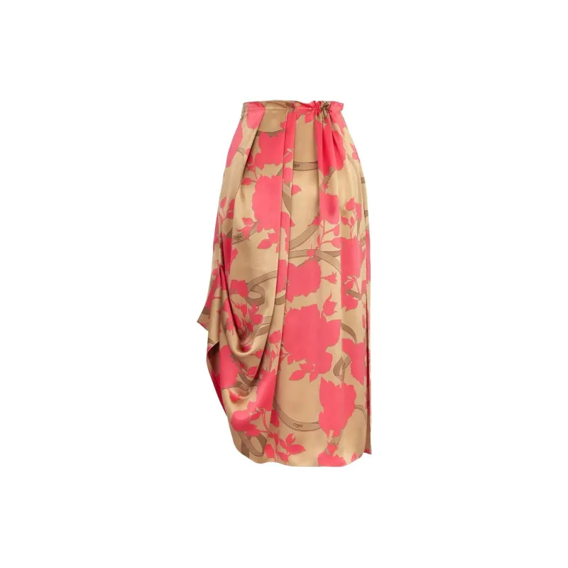 FENDI SS23 Mid Length Skirt Women's Red-1