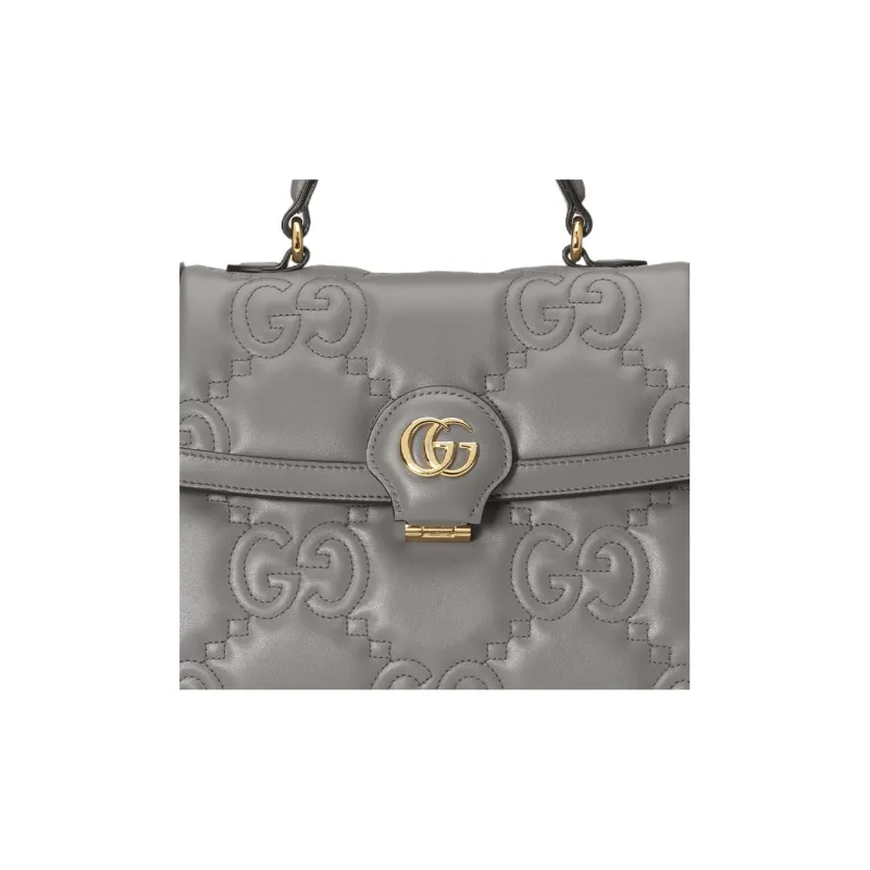 GUCCI GG Matelassé Leather Controller Wine God Bag Shoulder Bags Handbags Small Size Women's Gray-9