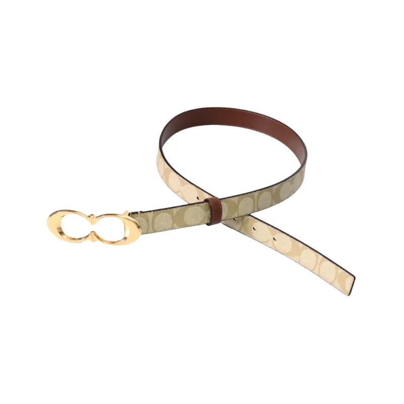 COACH Leather Leather Belts Women's Camel Width  2.5cm-1