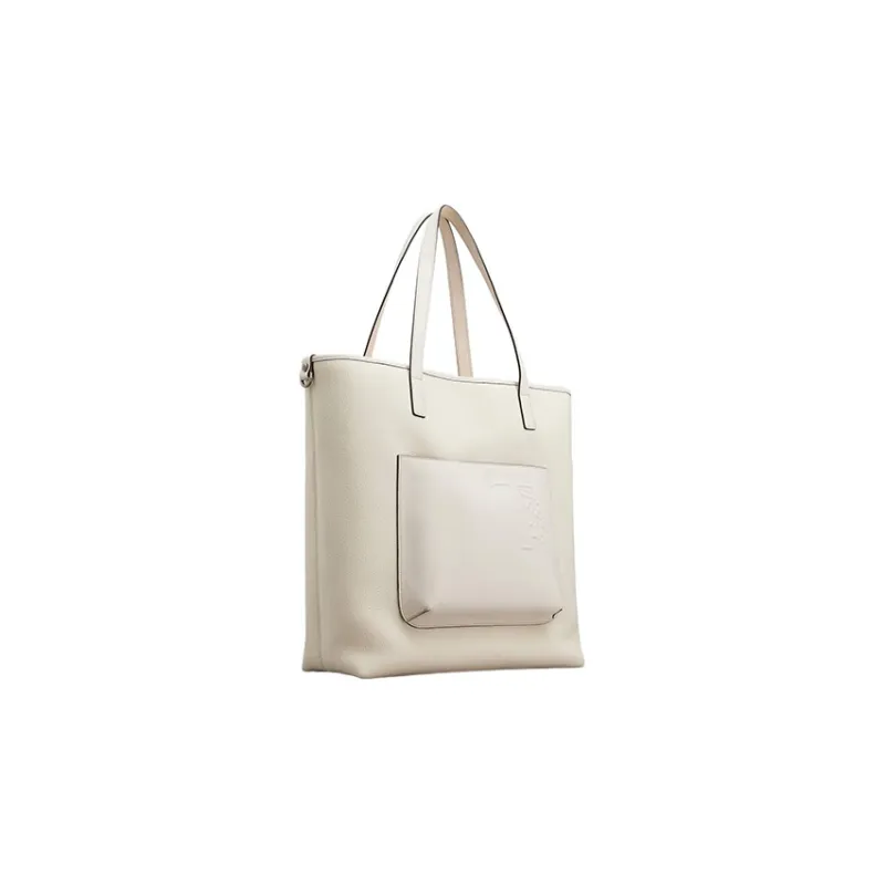 TOD'S Leather Tote Bag Shopping Bag Shoulder Bag Handbag Medium Size Men's White-1