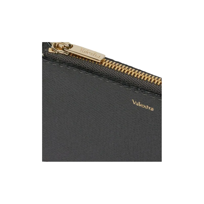 Valextra Calfskin Coin Purse, Card Holder Men's Smoke Gray-3