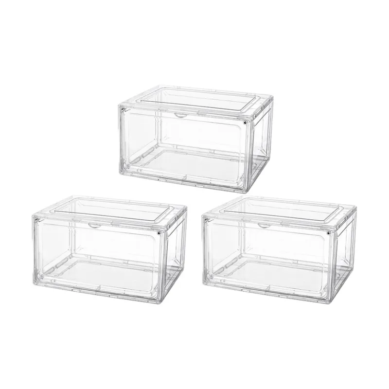HAWA Acrylic Shoe Box Storage Box Medium Size Unisex Clear White-2