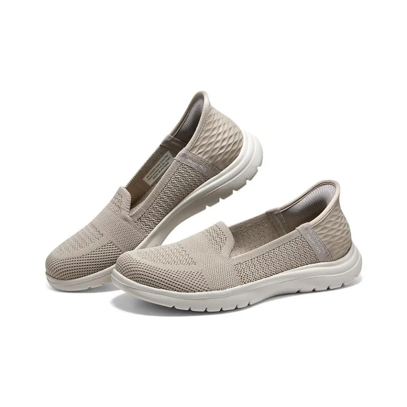 Skechers On The GO Fle Slip Ins Technology Anti Slip Wear Resistant Low Top Casual Shoes Women's Taupe-3