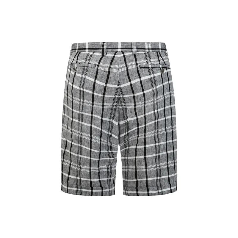 MANGANO Casual Shorts Men Gray Plaid-1