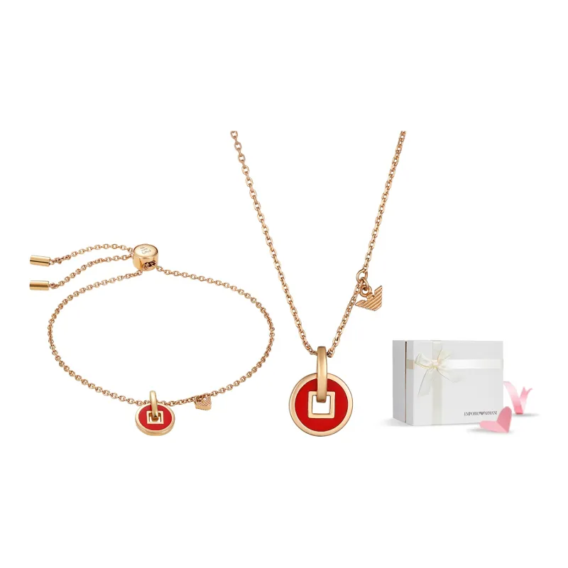 EMPORIO ARMANI 925 Sterling Silver Necklaces Women's Rose Gold-1