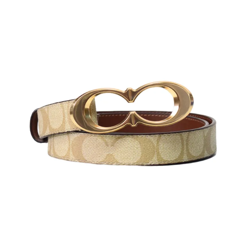 COACH Leather Leather Belts Women's Camel Width  2.5cm-0