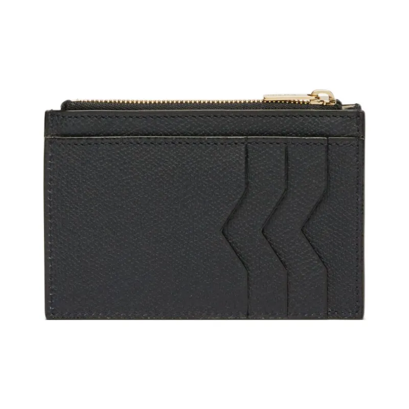 Valextra Calfskin Coin Purse, Card Holder Unisex Night Blue-1