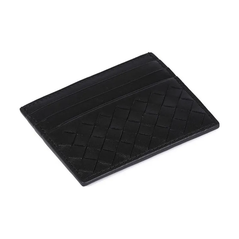 Bottega Veneta Sheepskin Card Holder Men's Black-3