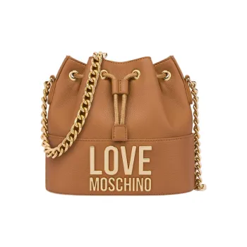 LOVE MOSCHINO Elastane Bucket Bags Shoulder Bag Crossbody Bag Handbag Regular Women's Brown