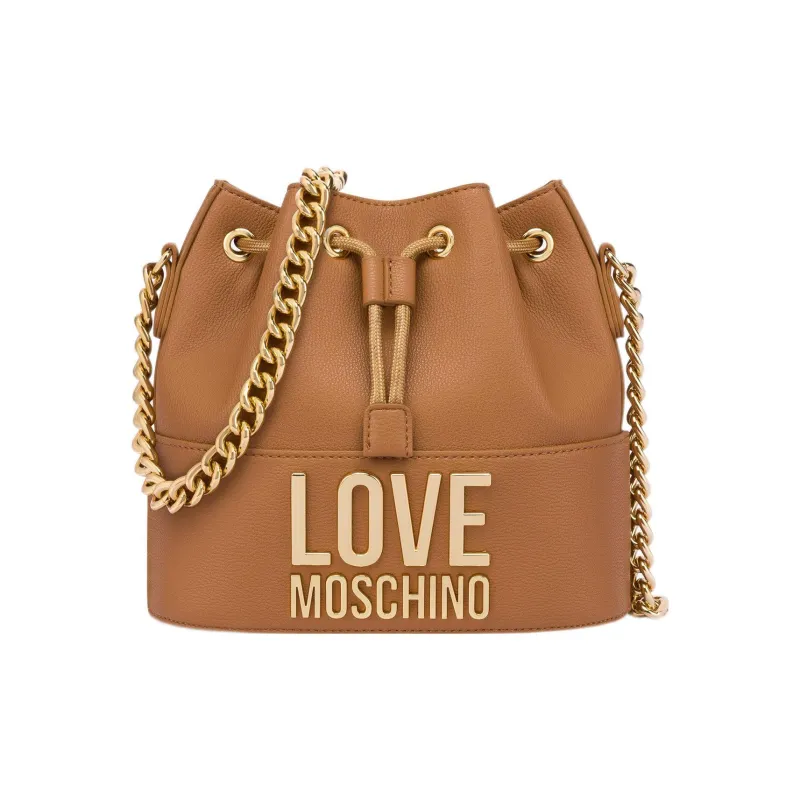 LOVE MOSCHINO Elastane Bucket Bags Shoulder Bag Crossbody Bag Handbag Regular Women's Brown-0