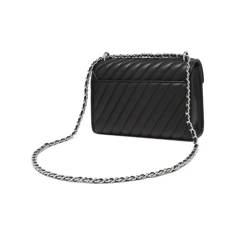 MICHAEL KORS Rose Polyurethane Shoulder Bag, Crossbody Bag Medium Size Women's Black-1